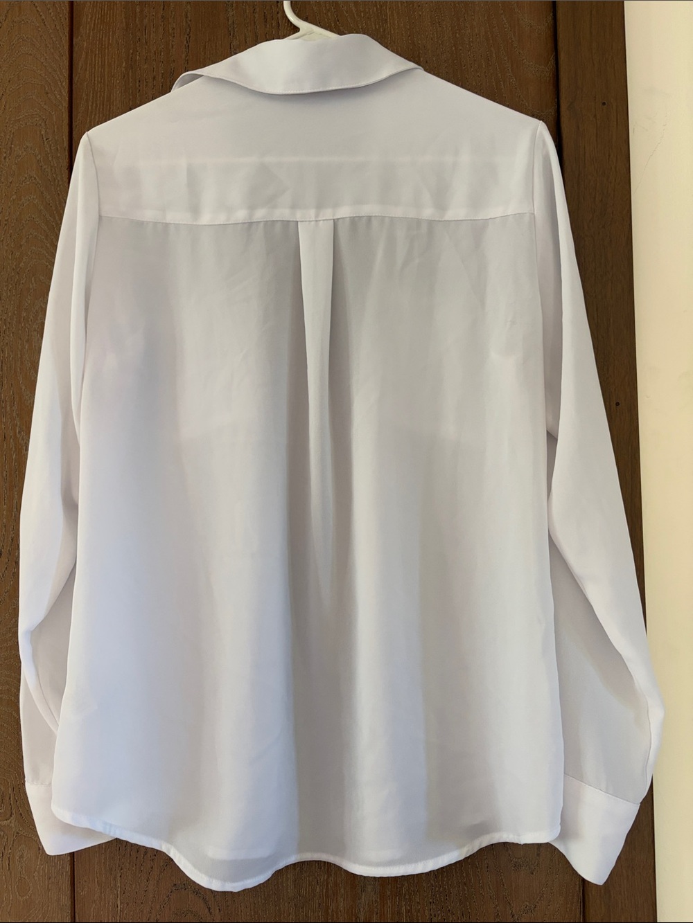 Express White Semi-Sheer Button-Front Blouse - Picture 9 of 10